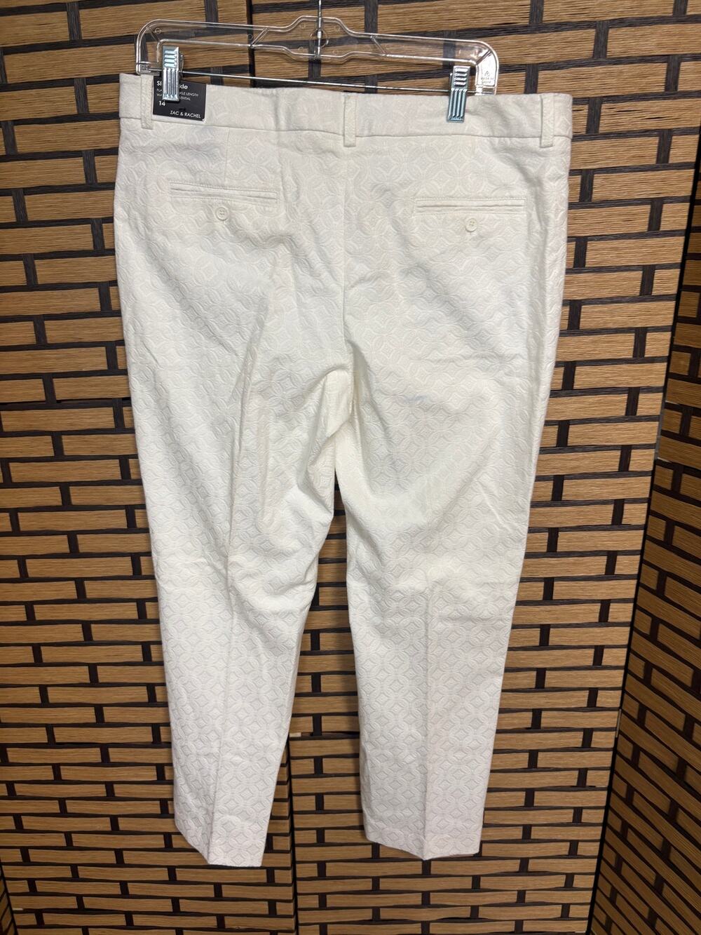 Zac & Rachel White Embossed Dress Pants Size 14